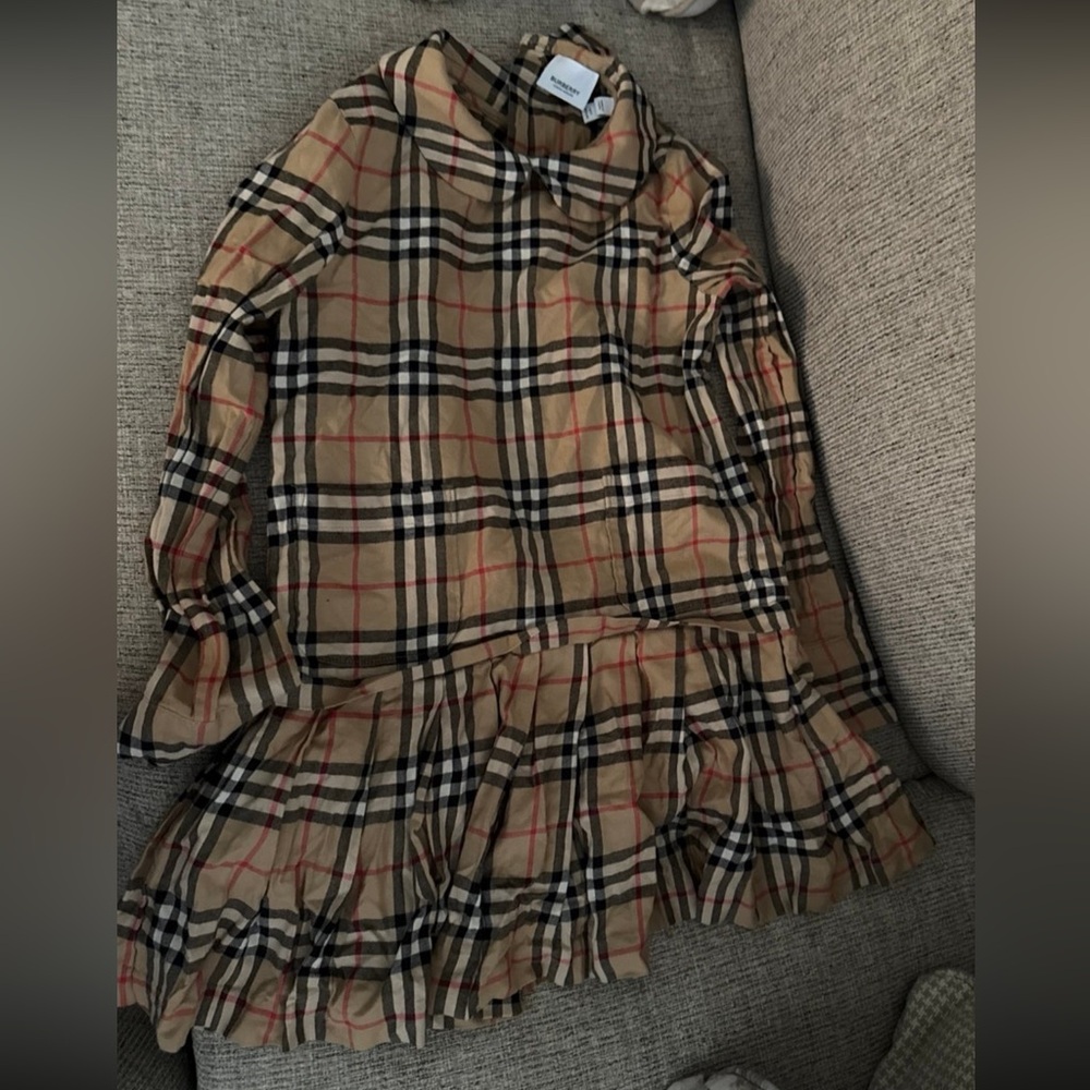 Burberry Beige and Black Checkered Dress